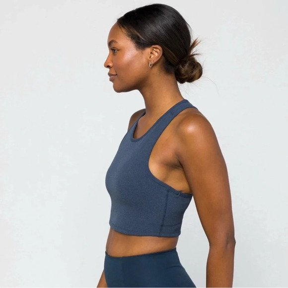 Royal blue Kensi Ribbed performance tank - Picture 4 of 9